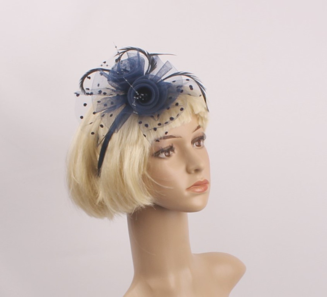  Headband fascinater w w spotted net navy STYLE: HS/4681 /NVY image 0